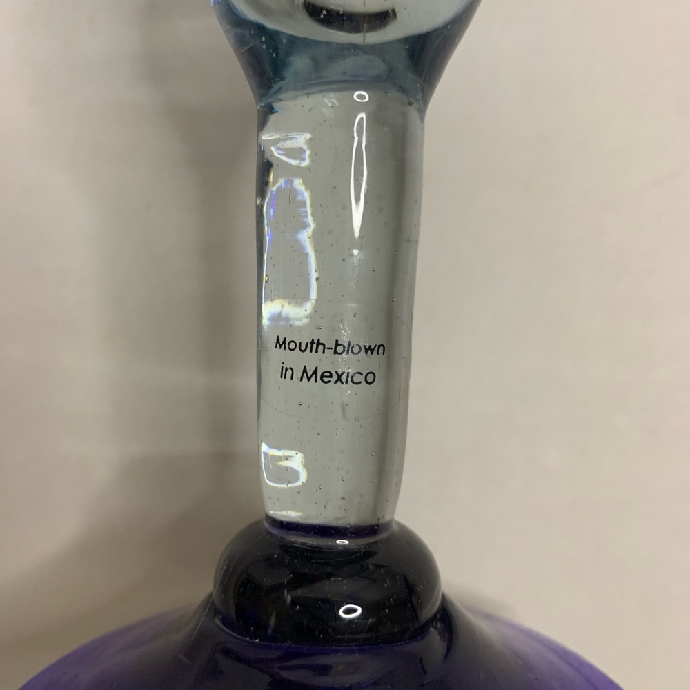 Blue Rimmed Glass Margarita Set - Picture 9 of 9